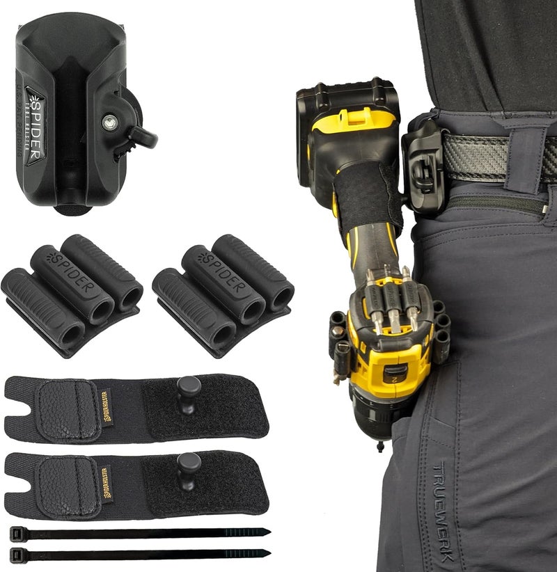 SPIDER Tool Holster - Improve The Way You Carry Your Power Drill, Driver, Multitool, Pneumatic, Multi-Tool and More on Your Belt - Compatible With All Major Tool Brands - Image 1